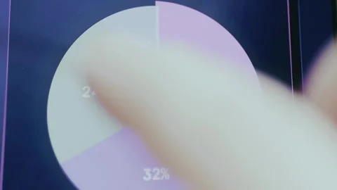 Pie chart split into 4 segments with displayed percentage share Stock Footage 334448546