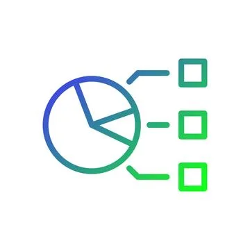 Pie Chart with Square Legend, Business Data Icon Stock Illustration