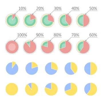 Pie chart statistic concept. Business flow process diagram. Infographic elements Stock Illustration
