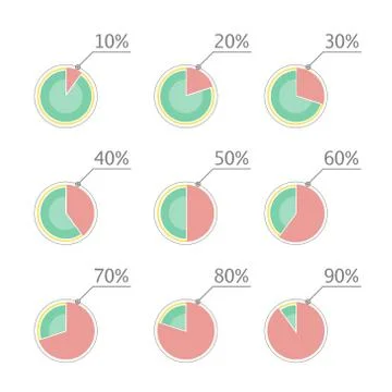 Pie chart statistic concept. Business flow process diagram. Infographic elements Stock Illustration
