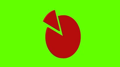 Pie chart statistics red set icon 3d illustration rotation Stock Illustration