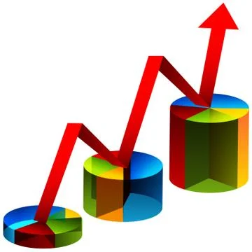 Pie chart steps Stock Illustration