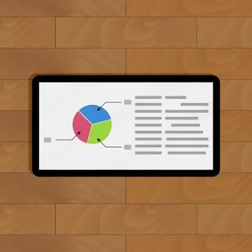 Pie chart on tablet Stock Illustration