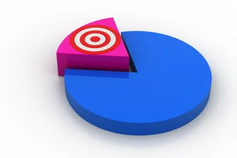 Pie chart with target sign Free Stock Illustration