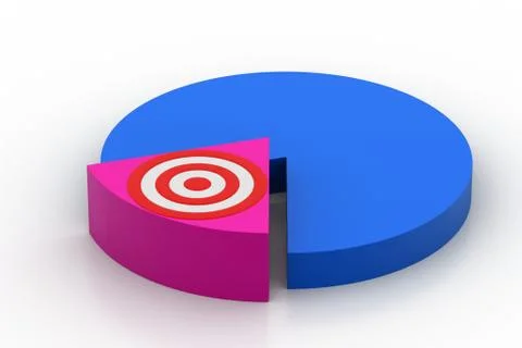Pie chart with target sign Free Stock Illustration