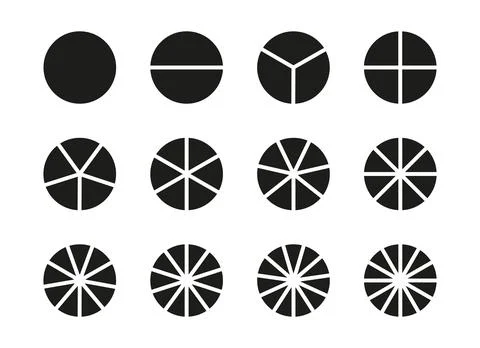 Pie chart template. Diagram wheel parts from 1 to 12. Illustrazione stock
