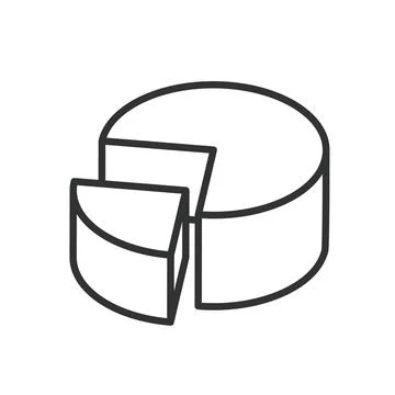 Pie chart two segments, icon in line design. Pie, chart, two, segments, division Illustrazione stock