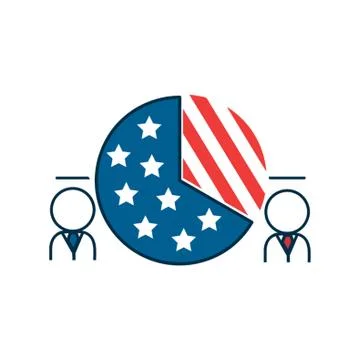 Pie Chart Of Usa Flag Stock-Illustration