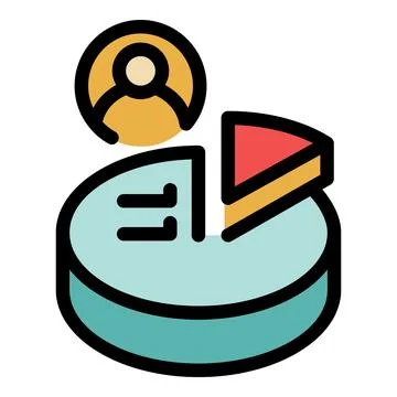 Pie chart vacancy icon vector flat Illustrazione stock
