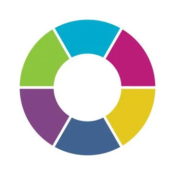 Pie chart vector colorful circle diagram. Ilustración de archivo