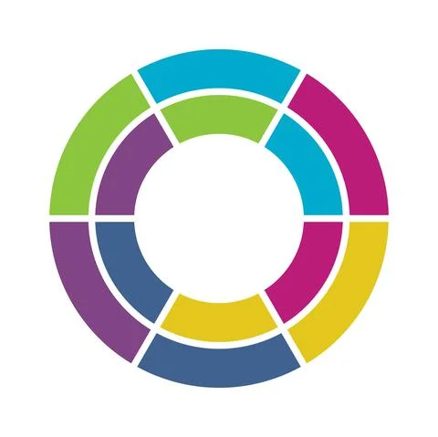 Pie chart vector colorful circle diagram. Stock Illustration