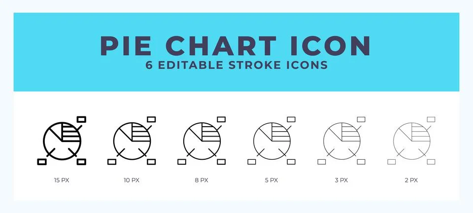 Pie chart vector icon. With different stroke vector illustration. Stock Illustration