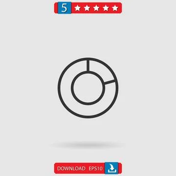 Pie chart vector icon Illustrazione stock