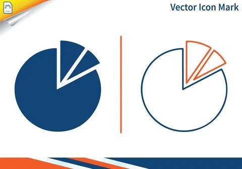 Pie chart vector icon representing data and financial analysis. Stock Illustration