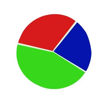 Pie chart vector illustration in color isolated Illustrazione stock