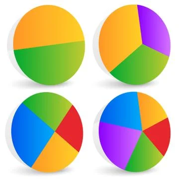 Pie Chart Vector. Pie Chart, Pie Graph Elements Illustrazione stock