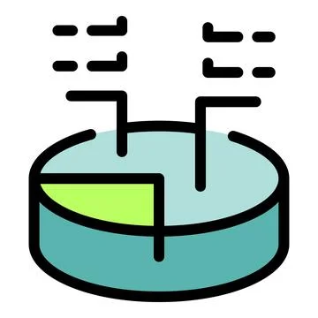 Pie chart visualizing data analysis results Illustrazione stock