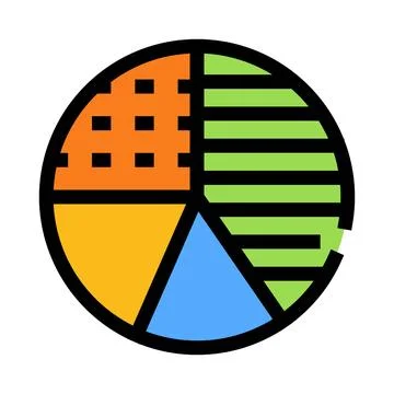 Pie chart visualizing data distribution and information analysis Stock Illustration