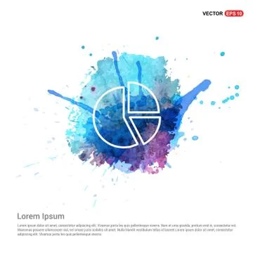 Pie chart - Watercolor Background Stock Illustration