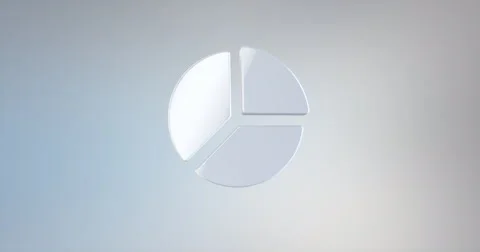Pie Chart White 3d Icon Stock Footage 66611202