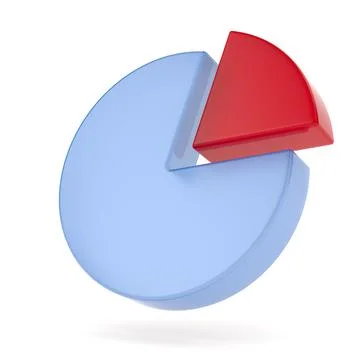 Pie chart on white background. Isolated 3D illustration Stock Illustration