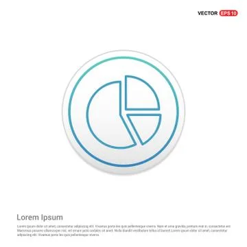 Pie chart - white circle button Illustrazione stock