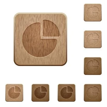 Pie chart wooden buttons Stock Illustration
