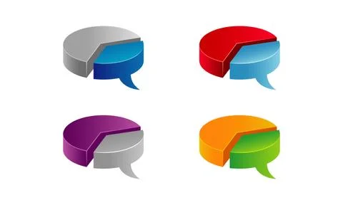 Pie Chart Word Balloon Logo Stock Illustration