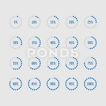 Pie charts, circle percentage diagrams of loading ~ Clip Art #75363039