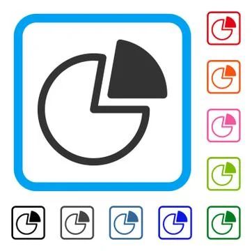 Pie Charts Framed Icon Stock Illustration