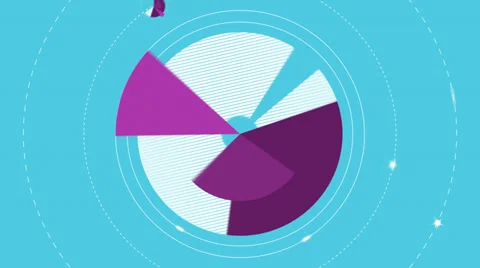 Pie charts or sectors on different orbits. Alpha matte Stock Footage 32814401