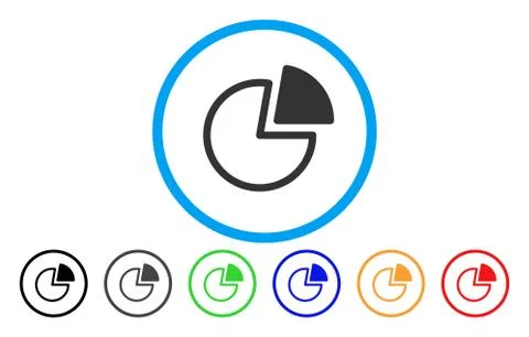 Pie Charts Rounded Icon Stock Illustration