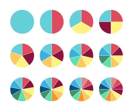 Pie circle chart. 12 section. Vector circle graph for infographic. Illustrazione stock