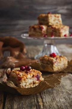 Pie with cranberries Stock Photos