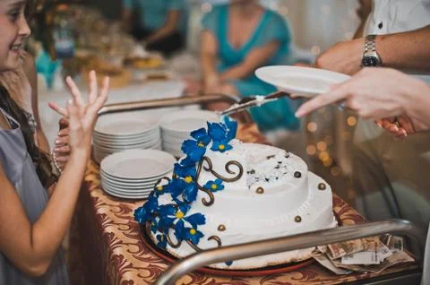 Pie cutting  Stock Photos