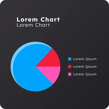 Pie dark slide chart Stock Illustration