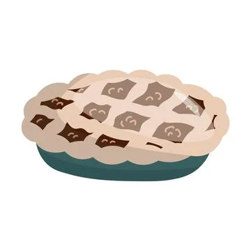 Pie Delicious Vector Illustration on White Background Stock Illustration