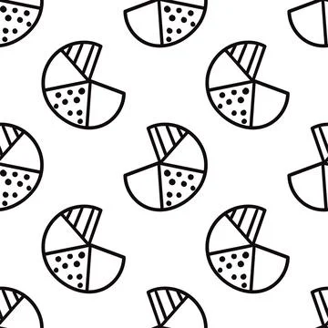 Pie diagram data pattern seamless textile print. repeat pattern background de イラスト素材