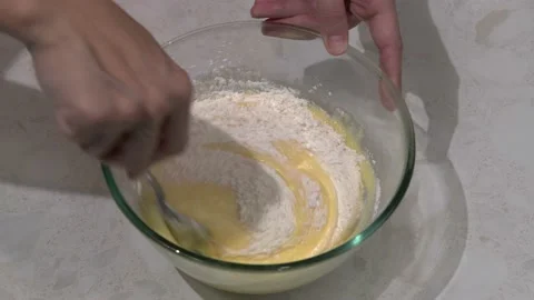 The pie dough is stirred with flour Stock Footage 164500478