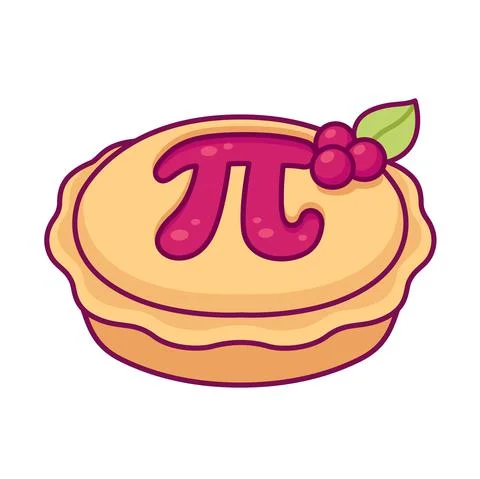 Pie drawing with Pi symbol Stock Illustration