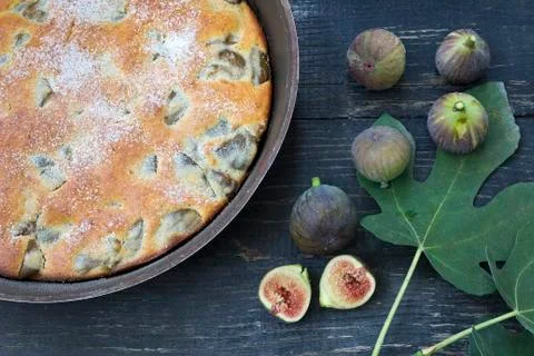 Pie with figs Stock Photos