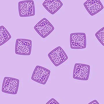 Pie fish line seamless pattern Stock Illustration
