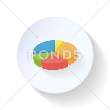 Pie flat icon Stock Illustration