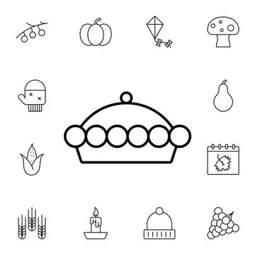 Pie flat vector icon in autumn pack Stock Illustration