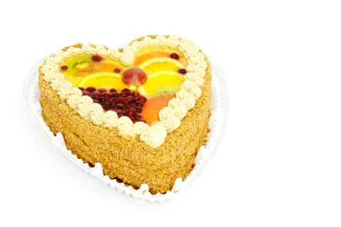 Pie in the form of heart. Stock Photos
