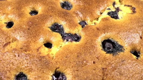 Pie with fresh blueberries, top view, background Stock Footage 341159502