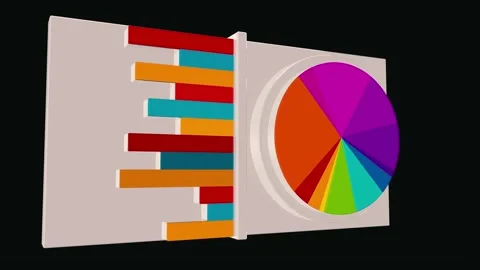 Pie Graph and Chart 3D animated. Video stock 281645306