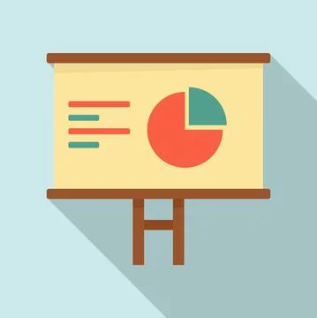 Pie graph board icon, flat style Stock Illustration