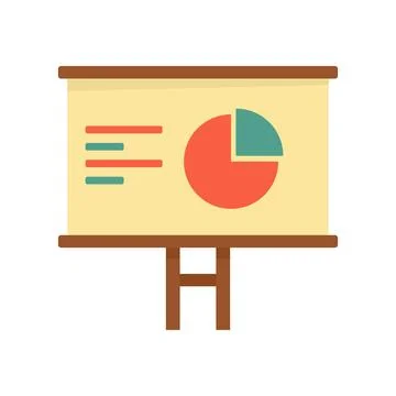 Pie graph board icon flat isolated Stock Illustration