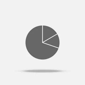 Pie graph chart Flat design vector icon with shadow Illustrazione stock